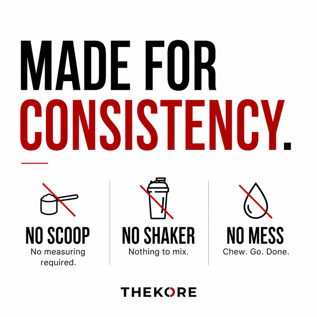 THEKORE Creatine Gummies | Creatine Monohydrate 3g per Serving | Sugar Free | 60 Gummies | 30 Servings | Strawberry Flavour | Chewable Creatine Supplement for Muscle Strength & Performance